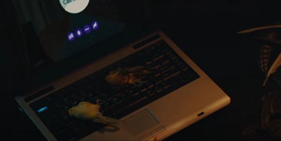 Laptop covered in dead birds in Night's End