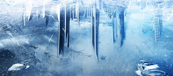 Eversion; an inverted city trapped in ice.