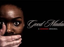 Good Madam (Mlungu Wam) poster; a black woman is silenced by a white hand.