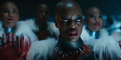 Black Panther: Wakanda Forever; the Dora Milaje stand by for action.