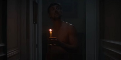 Eight for Silver; awoken in the night, John McBride (Boyd Holbrook) patrols the house...
