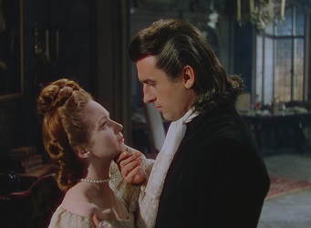 Saraband for Dead Lovers; trapped in an unhappy marriage, Sophie Dorothea (Joan Greenwood) finds friendship with Count Philip Konigsmark (Stewart Granger).