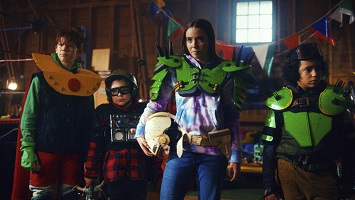 Kids vs Aliens; Miles, Jack, Sam and Gary (Ben Tector, Asher Grayson, Phoebe Rex and Dominic Mariche).