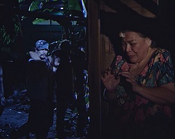 Leonor Will Never Die; in a nightmare of her own making, Leonor Reyes (Sheila Francisco) hides from the kidnappers.