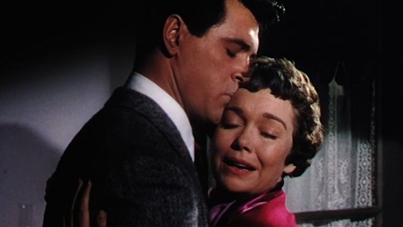 Magnificent Obsession; Bob Merrick and Helen Phillips (Rock Hudson and Jane Wyman), reunited in Europe.