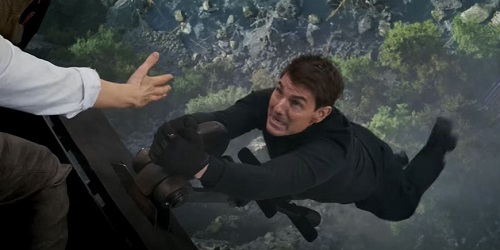 Mission: Impossible - Dead Reckoning; left dangling in a crisis, Ethan Hunt (Tom Cruise) could use a helping hand.